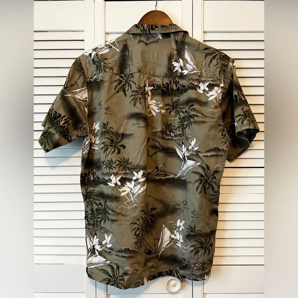 Palmwave Hawaiian 100% Cotton Button Down Vintage-inspired Relaxed Surf Shirt M - Picture 3 of 6